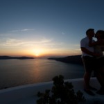Couple in love in Santorini